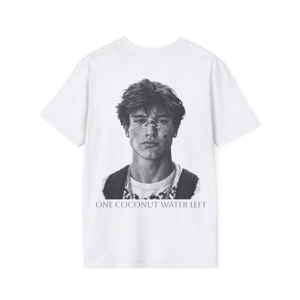Vintage Portrait T-Shirt — 'One Coconut Water Left' Graphic Tee