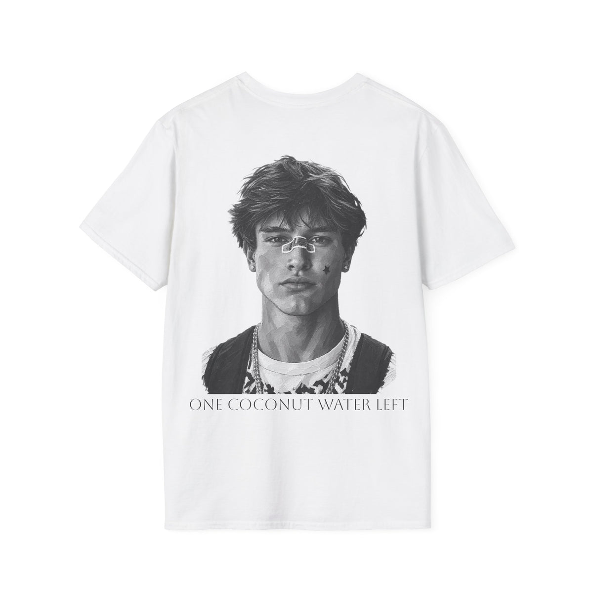 Vintage Portrait T-Shirt — 'One Coconut Water Left' Graphic Tee