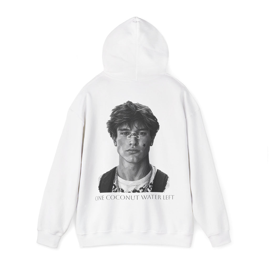 one coconut water left - Minimal Portrait Back Print hoodie