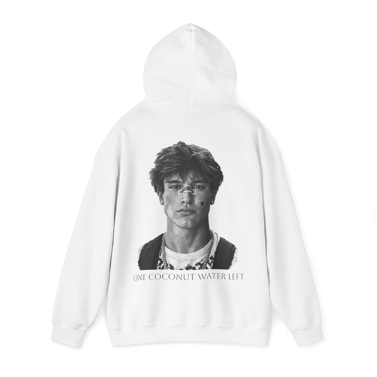 one coconut water left - Minimal Portrait Back Print hoodie
