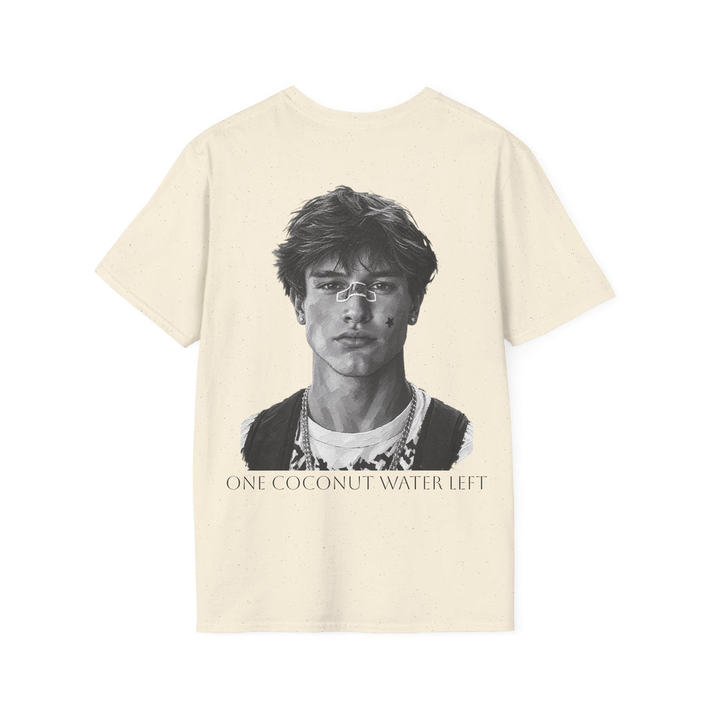 Vintage Portrait T-Shirt — 'One Coconut Water Left' Graphic Tee