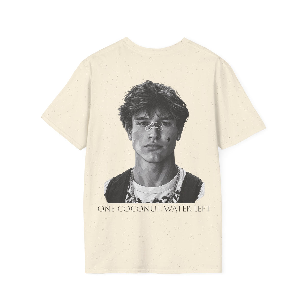 Vintage Portrait T-Shirt — 'One Coconut Water Left' Graphic Tee