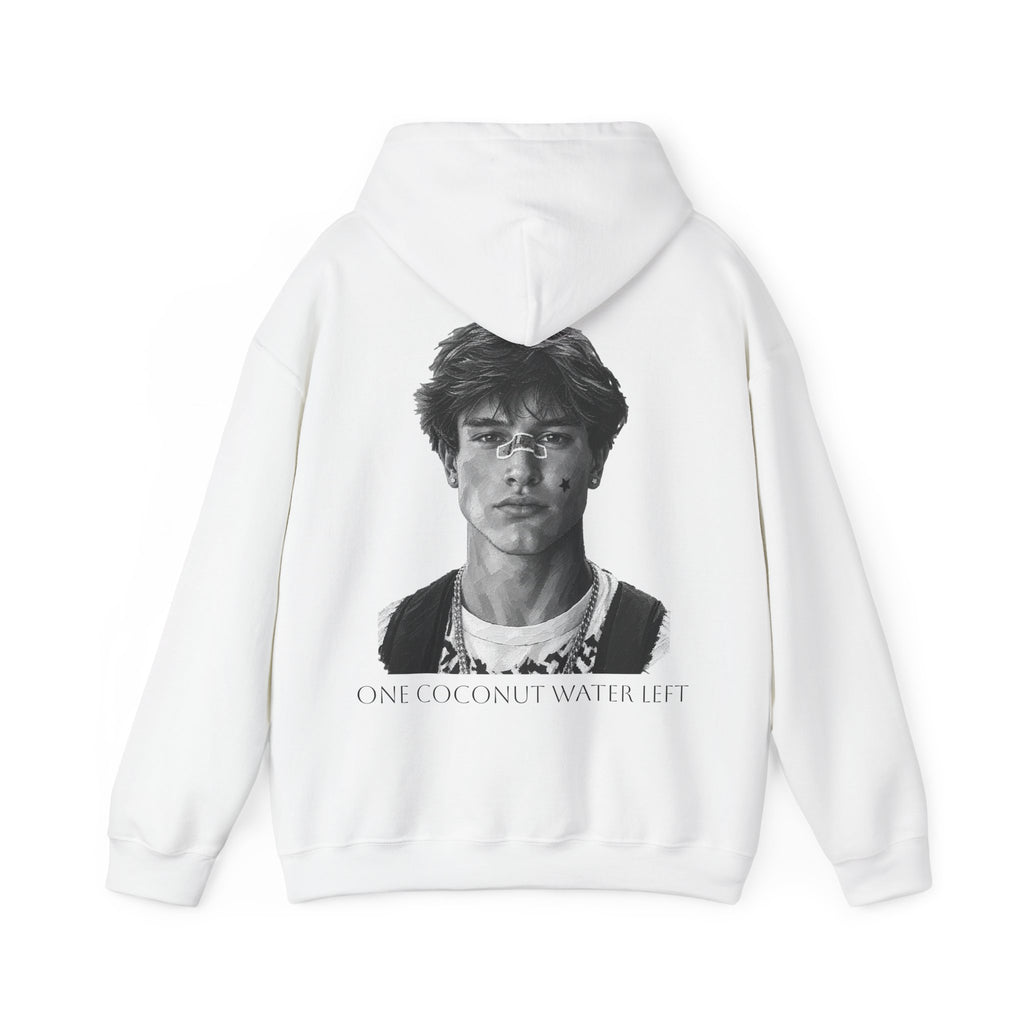 one coconut water left - Minimal Portrait Back Print hoodie