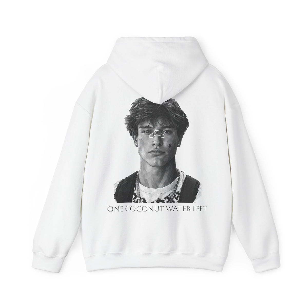 one coconut water left - Minimal Portrait Back Print hoodie