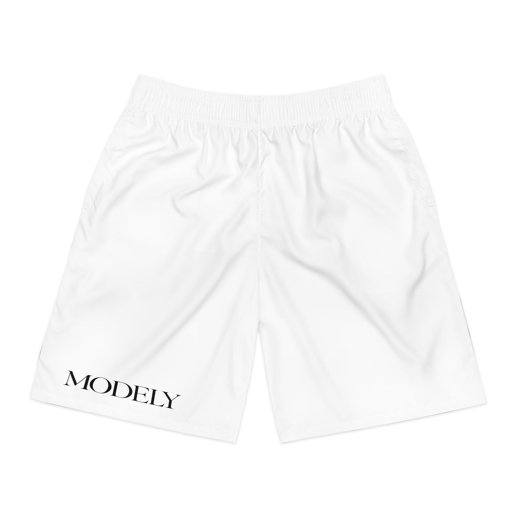 white MODELY Shorts — Athletic Lounge Shorts
