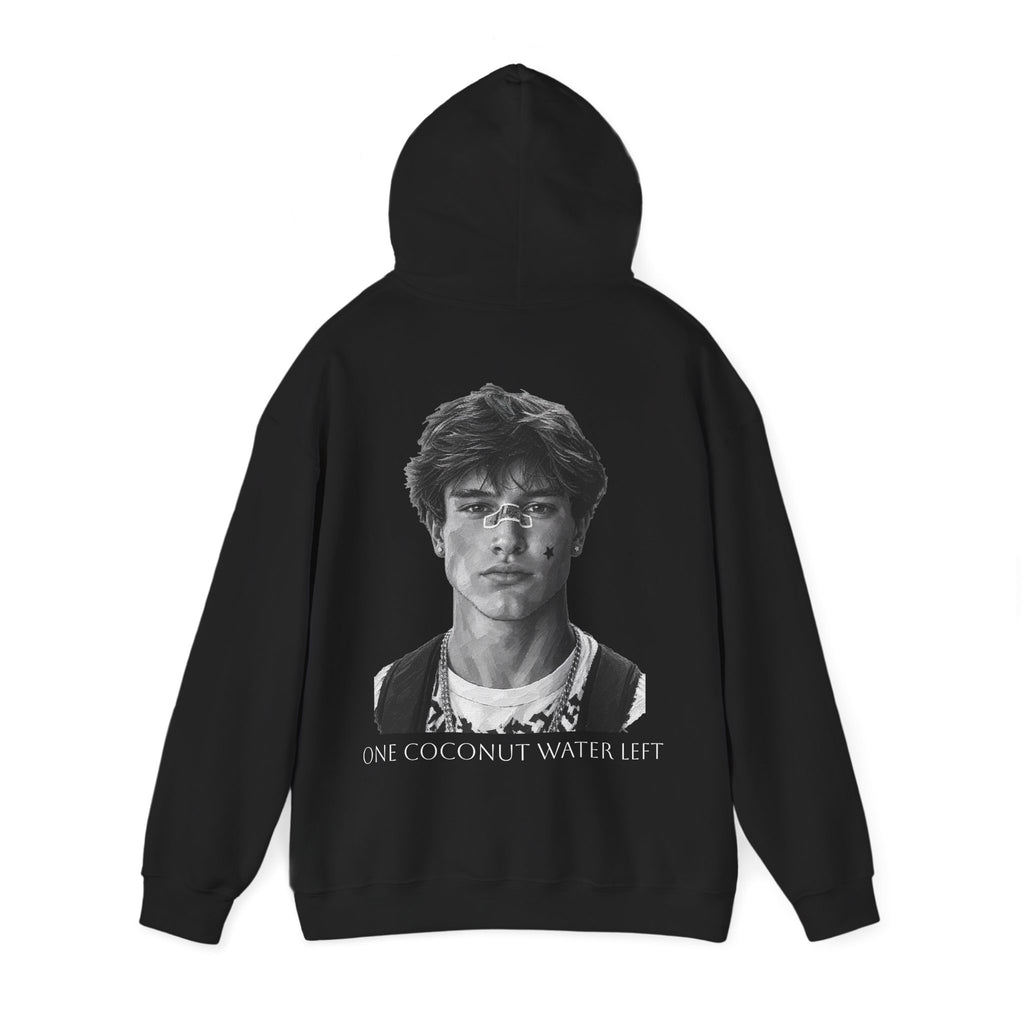 one coconut water left - Minimal Portrait Back Print hoodie