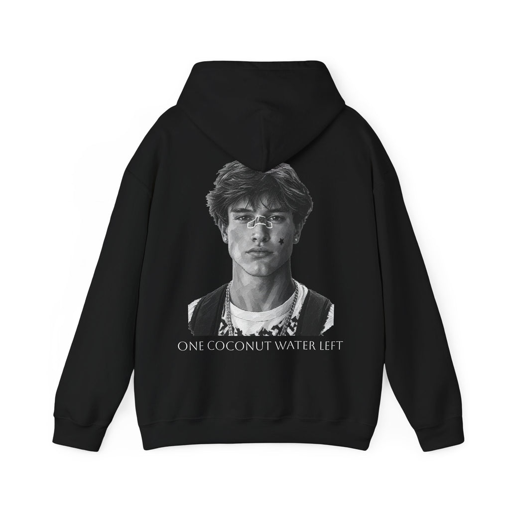 one coconut water left - Minimal Portrait Back Print hoodie