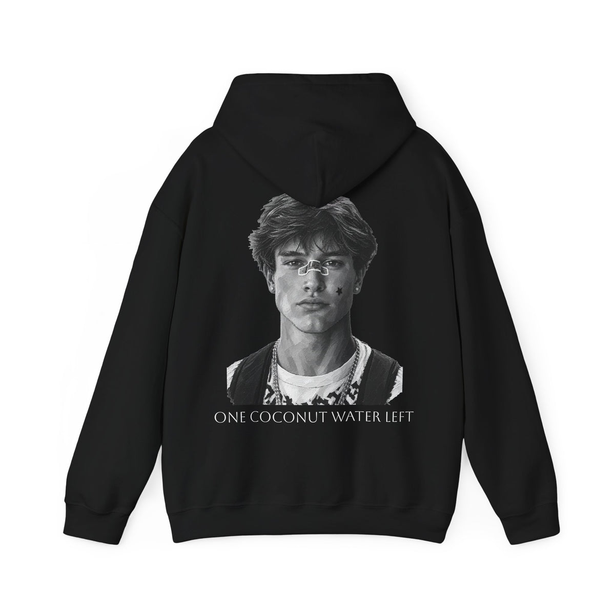 one coconut water left - Minimal Portrait Back Print hoodie