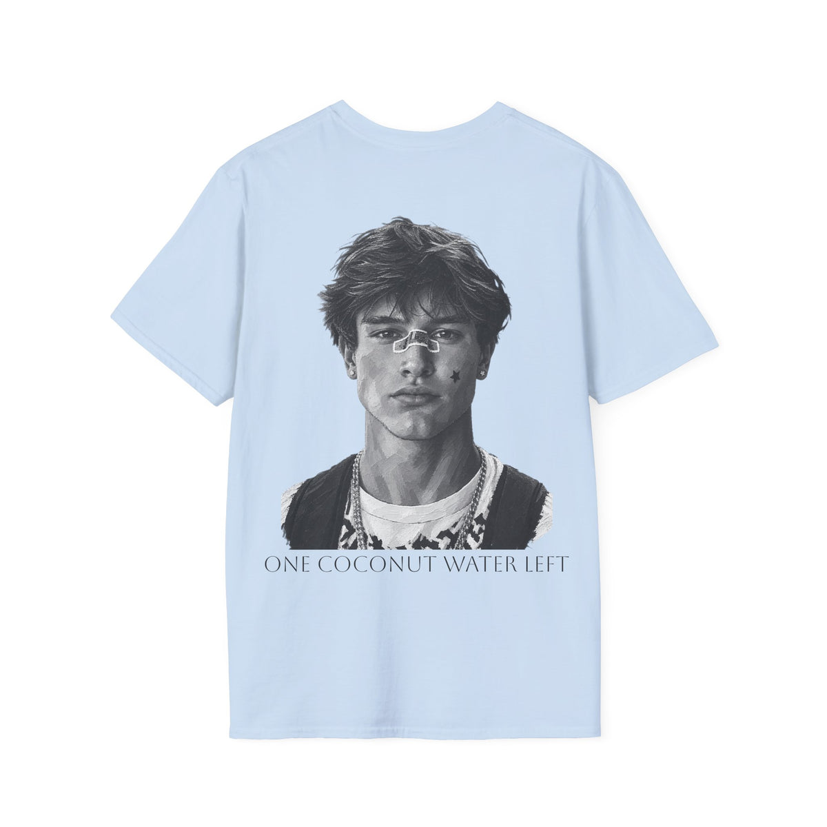 Vintage Portrait T-Shirt — 'One Coconut Water Left' Graphic Tee