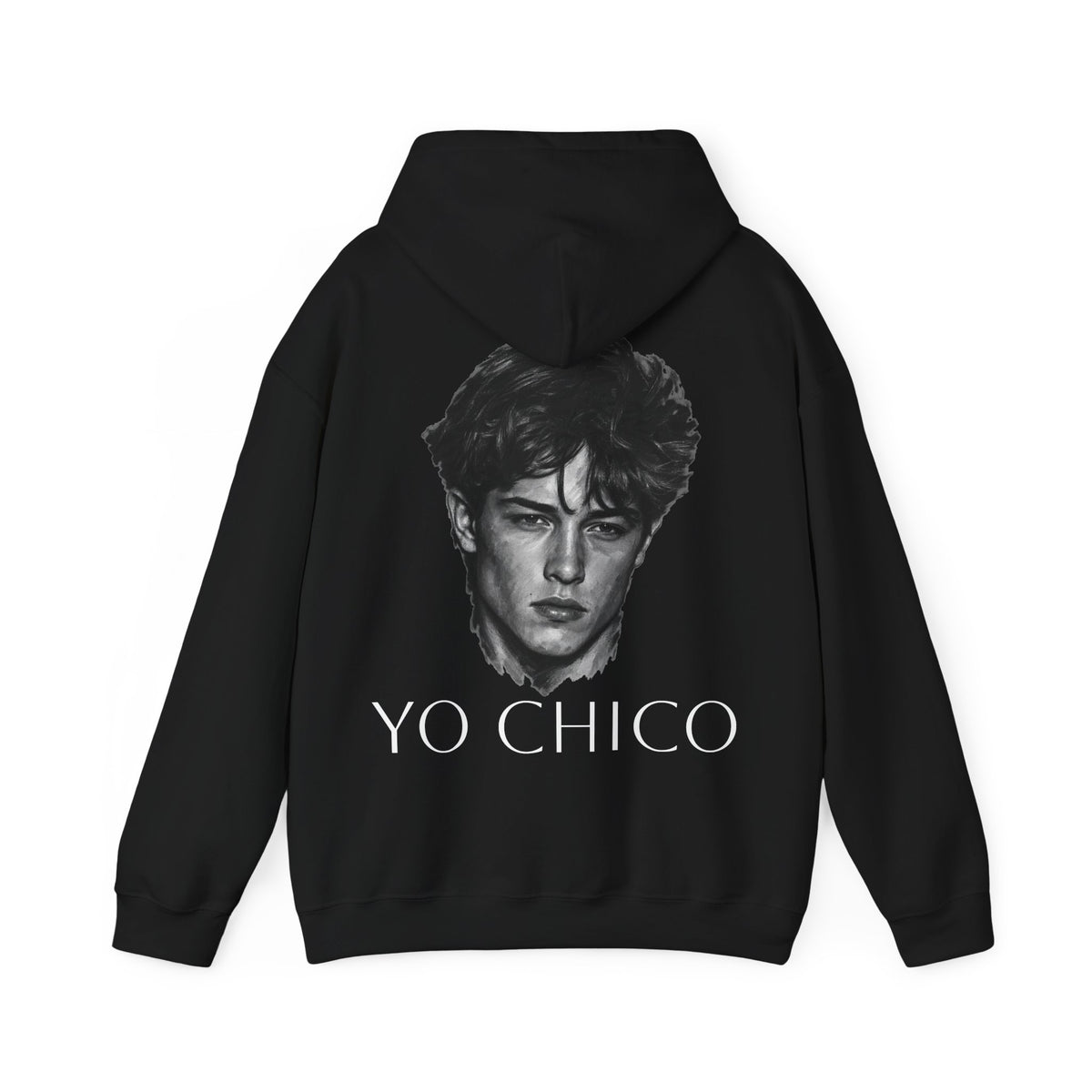 Yo Chico Graphic Hoodie — Minimal Portrait Back Print